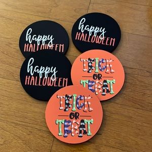 5 Halloween Rubber Coasters